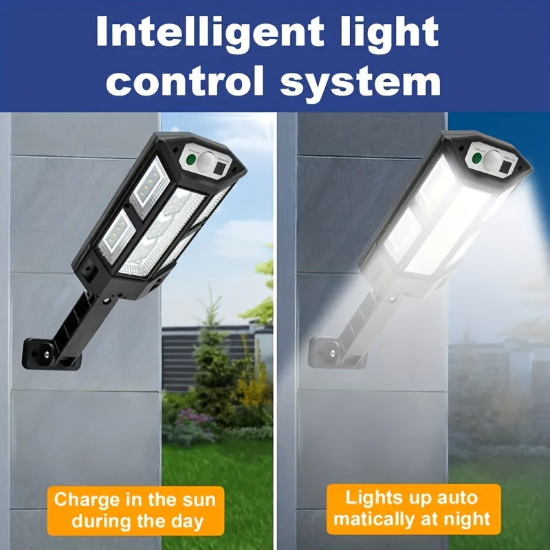Solar Outdoor Wall Light with Motion Sensor Remote Control 3 Lighting Modes Plastic