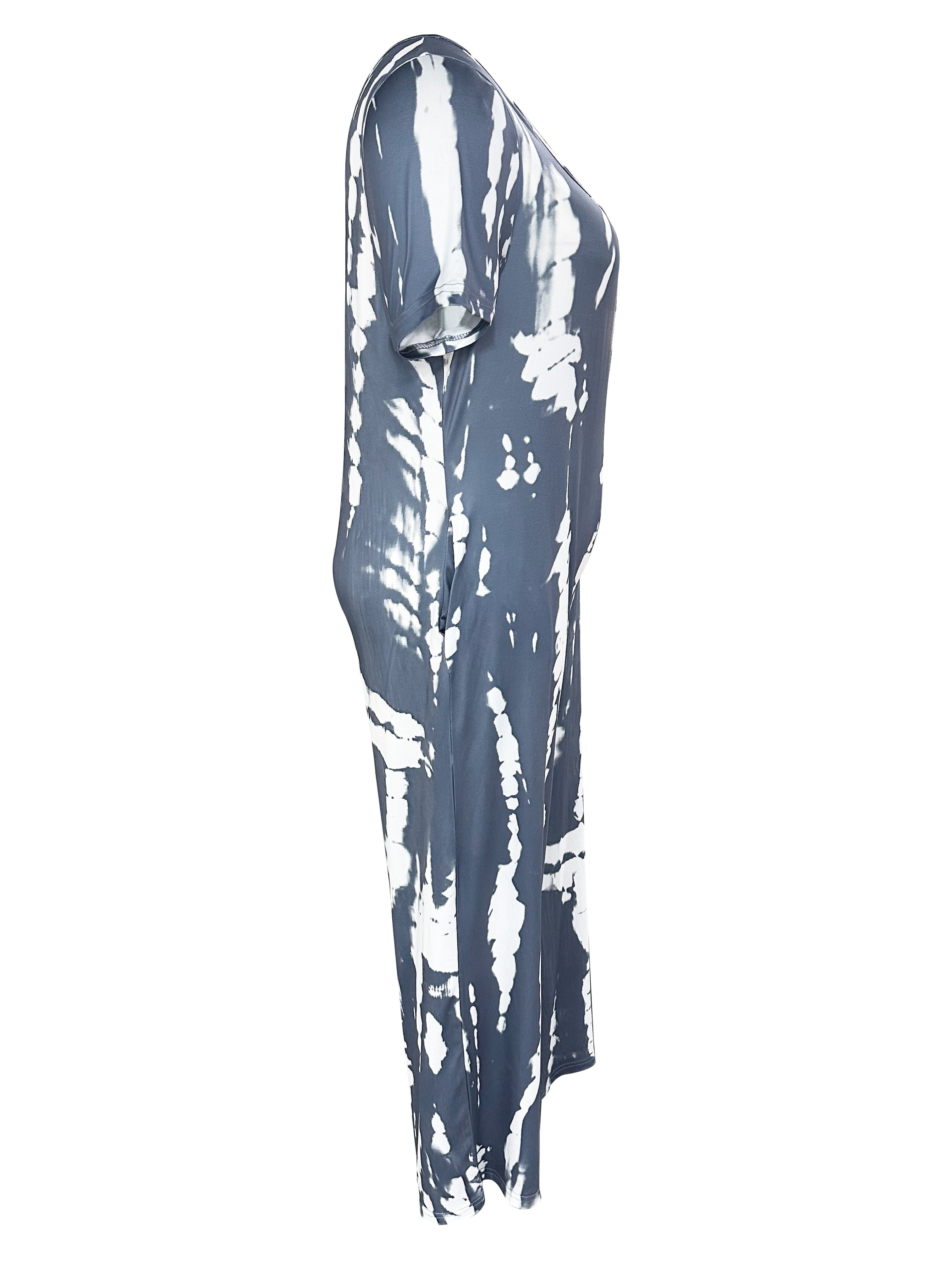 Women's Printed Wide-Leg Jumpsuit With Pockets Casual Summer