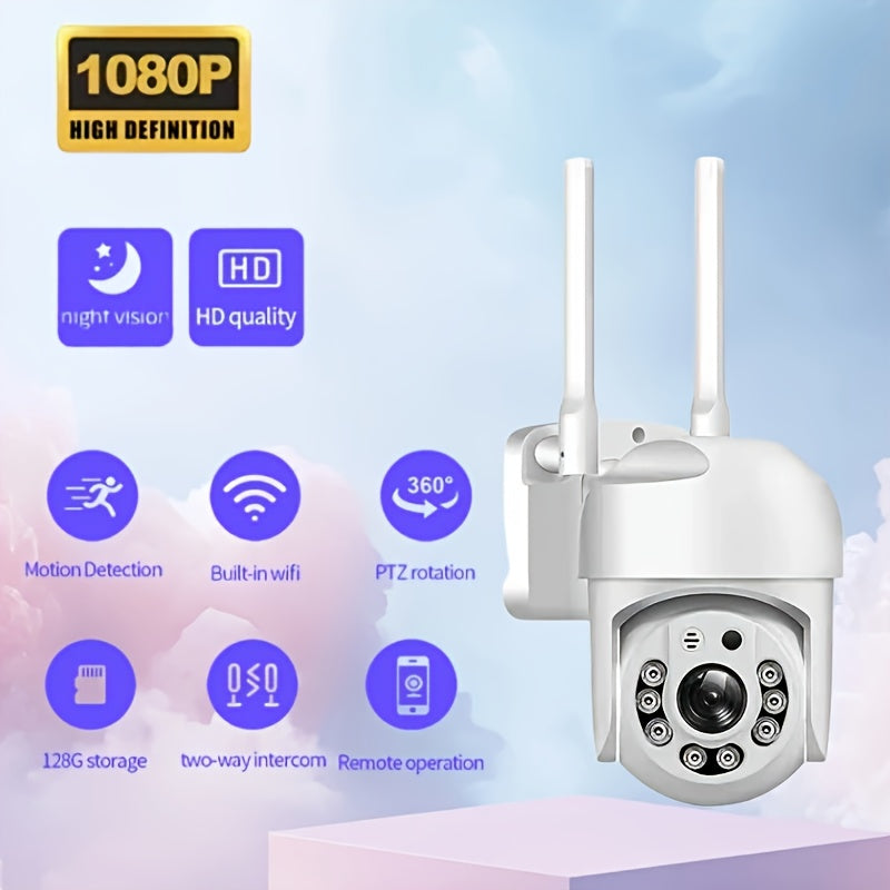 1080P WiFi Security Camera Wireless Home Surveillance Full-Color Night Vision Two-Way Audio Motion Detection