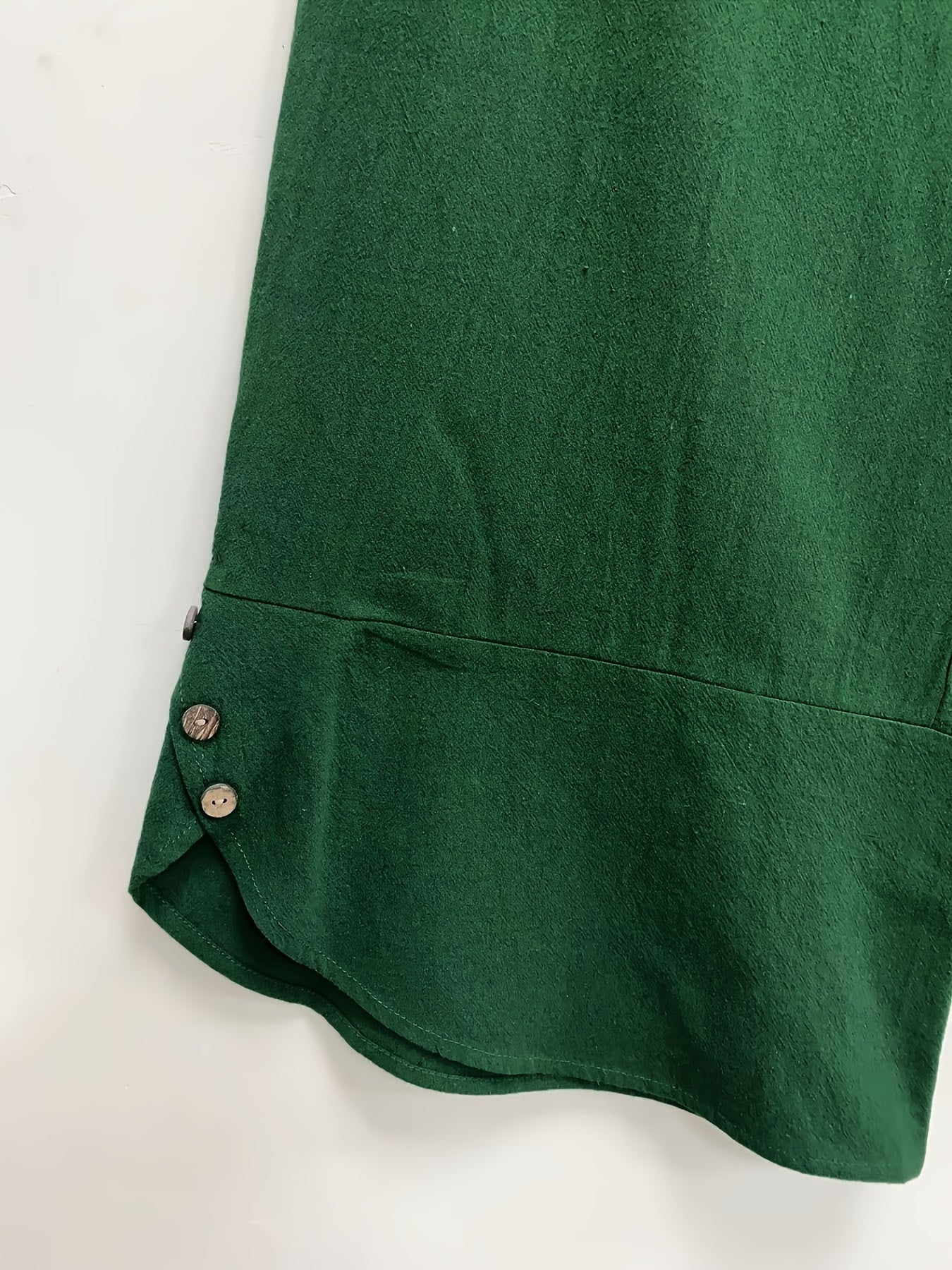 Pantalones de algodón de pierna ancha talla grande con bolsillos y detalles de botón