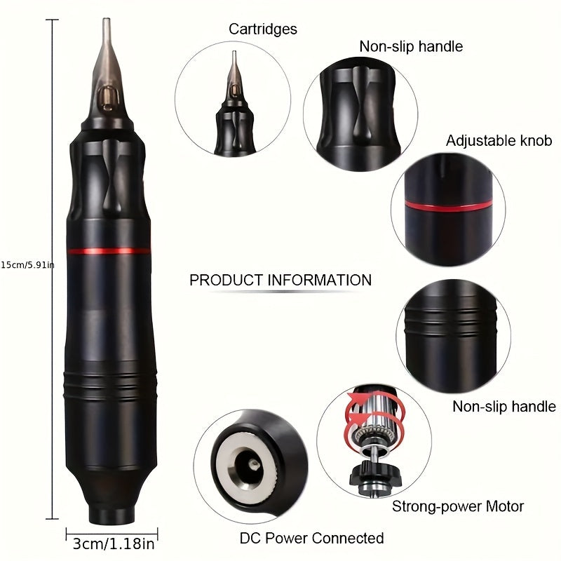USB bilan qayta zaryadlanadigan batareyali simsiz burilish qalamli tatu mashinasi to'plami