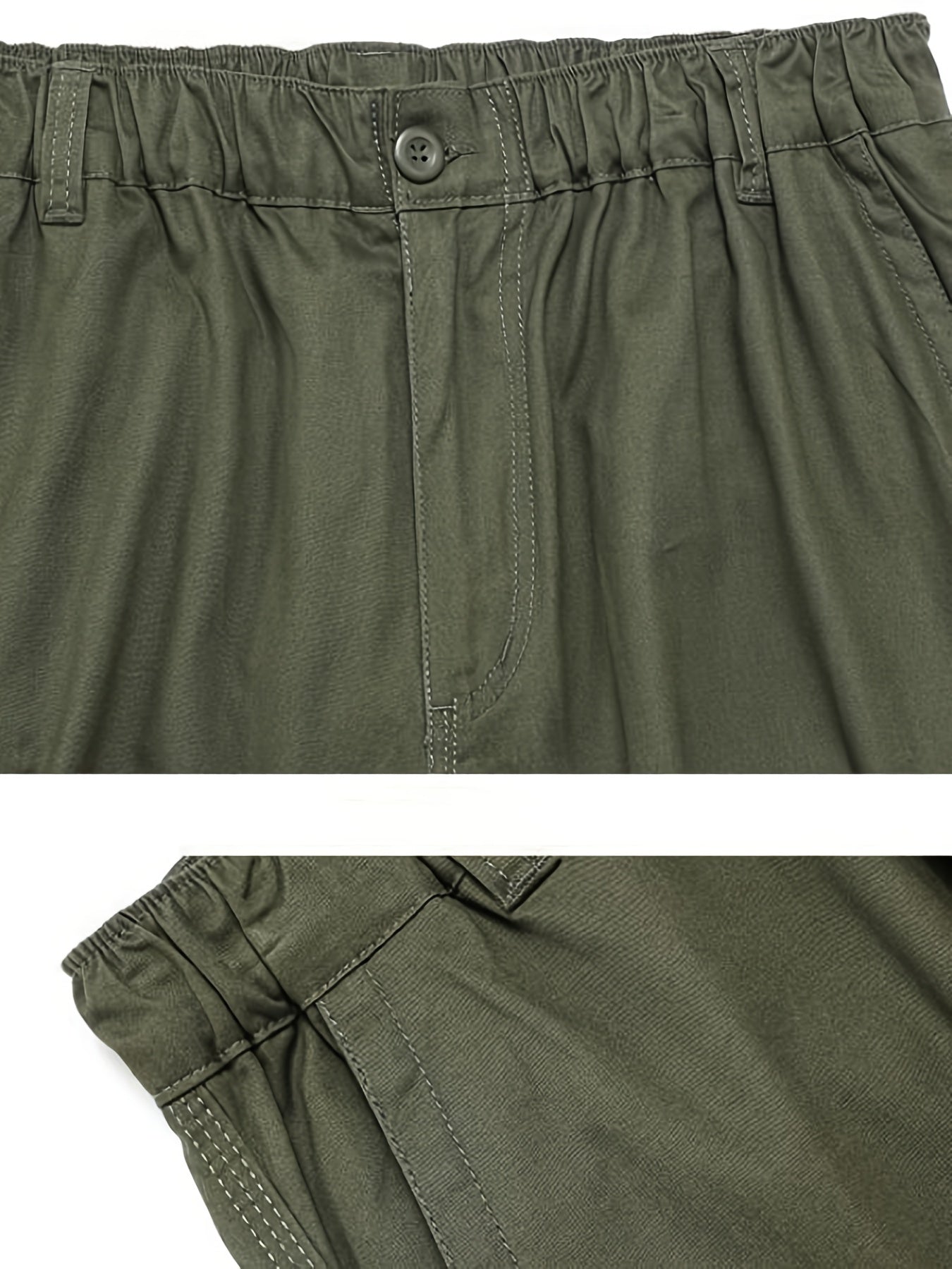 Men's Cotton Cargo Shorts with Pockets, 3/4 Length, Casual Summer Wear