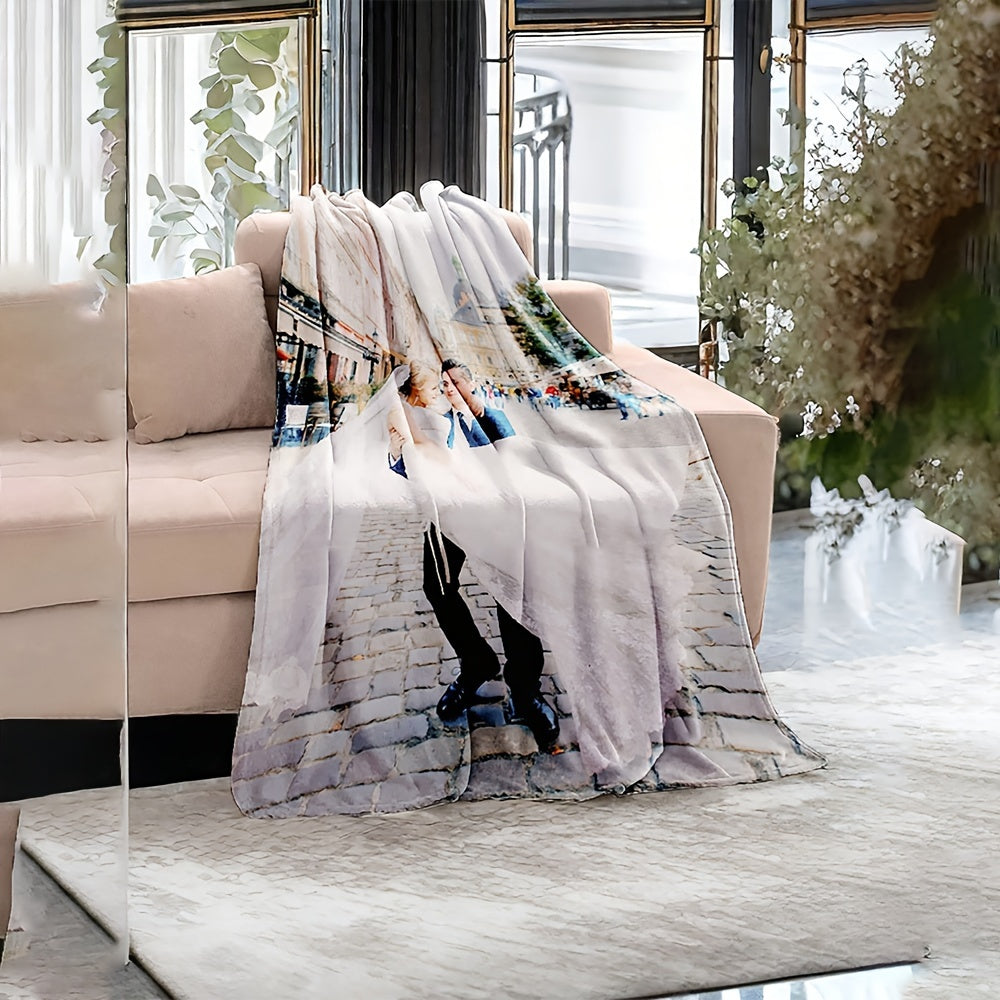 Personalized Photo Blanket for Cozy Comfort, Customizable Gift for All Seasons