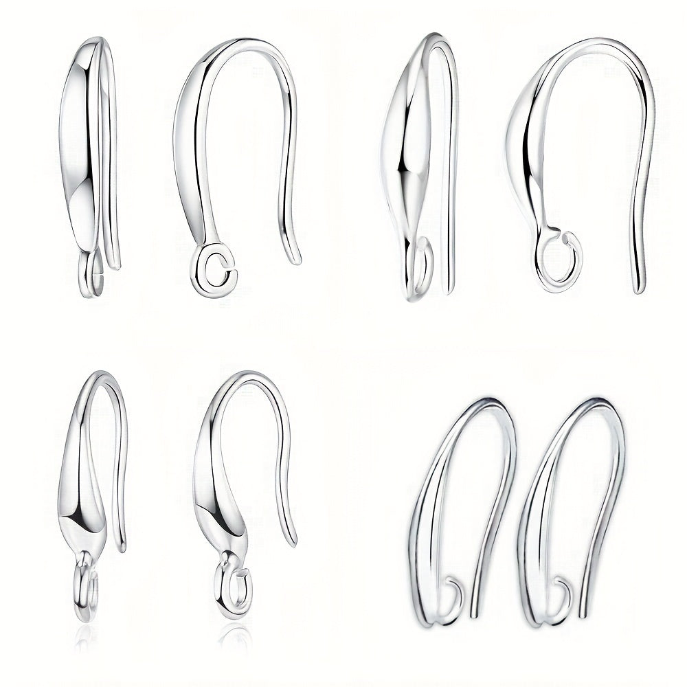 Silvery-Plated Earring Hooks Pack of 100 French Style Round Wire for DIY Jewelry Making