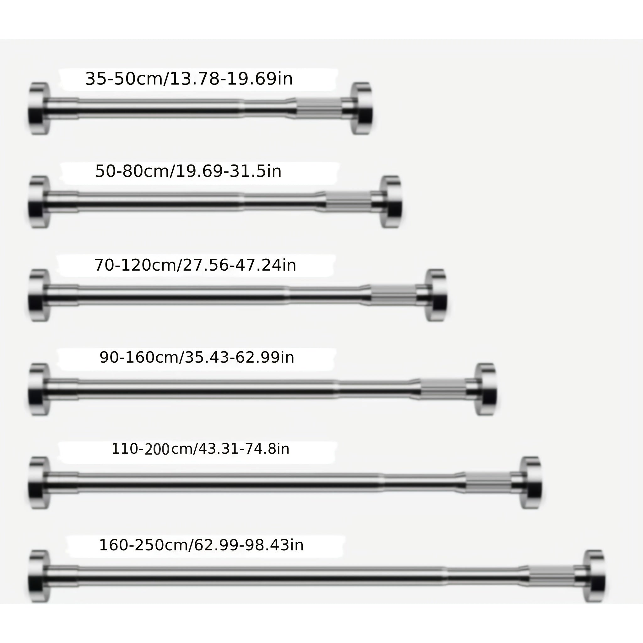 Stainless Steel Telescopic Clothes Drying Rod No-Drill Adjustable Balcony Bar