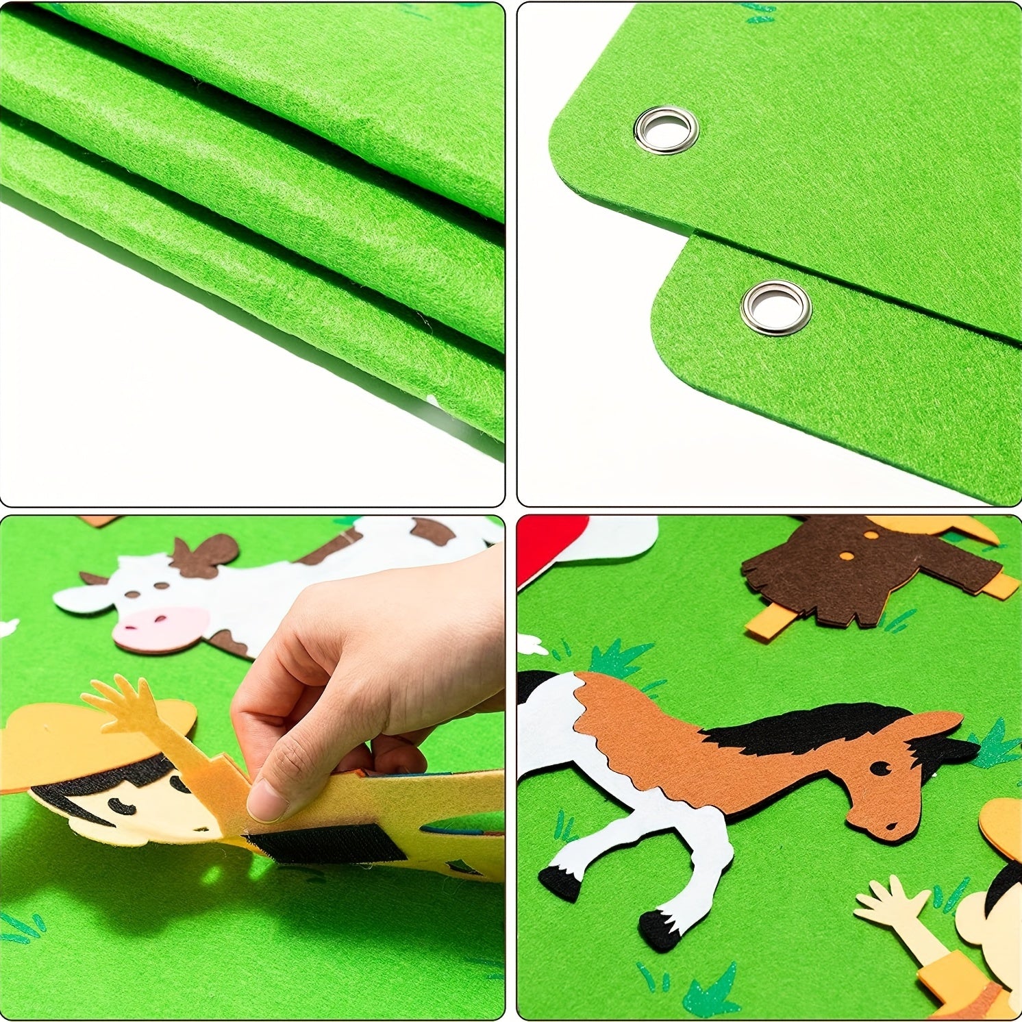 Educational Felt Story Board Set for Children with Animal Figures for Wall Hanging