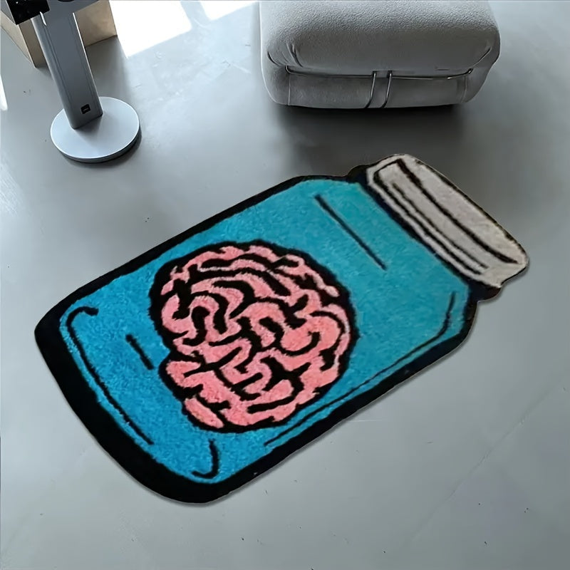 Soft Flannel Area Rug with Science Monster Design Non-Slip Washable Fade-Resistant for Living Room Bedroom Entryway