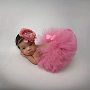 Magenta Baby Tutu Set for Girls with Fluffy Tulle Skirt and Headband for Photos and Celebrations