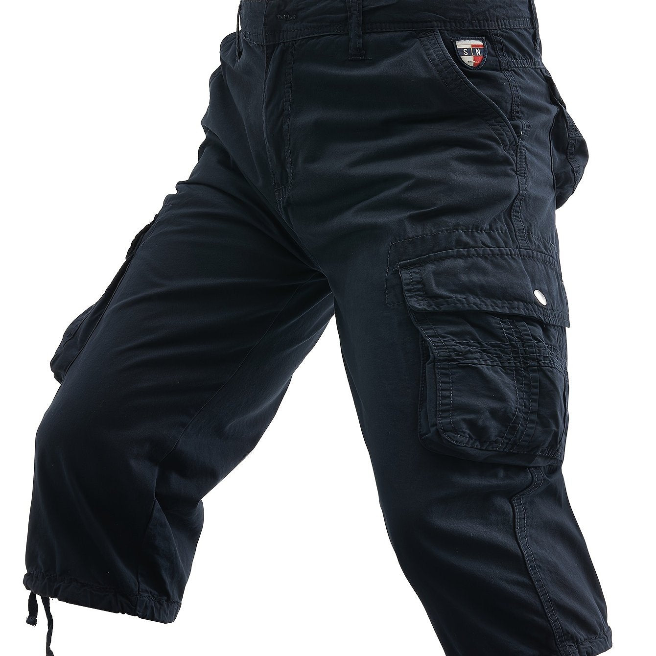 Men's Cotton Cargo Shorts Below Knee Multi-Pocket Outdoor Street Style