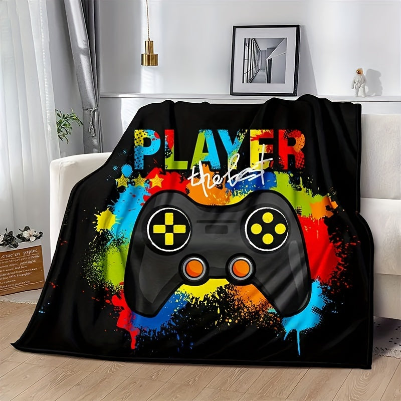 Cozy Fleece Gamer Throw Blanket for Boys Teens Video Game Bed Couch Decor
