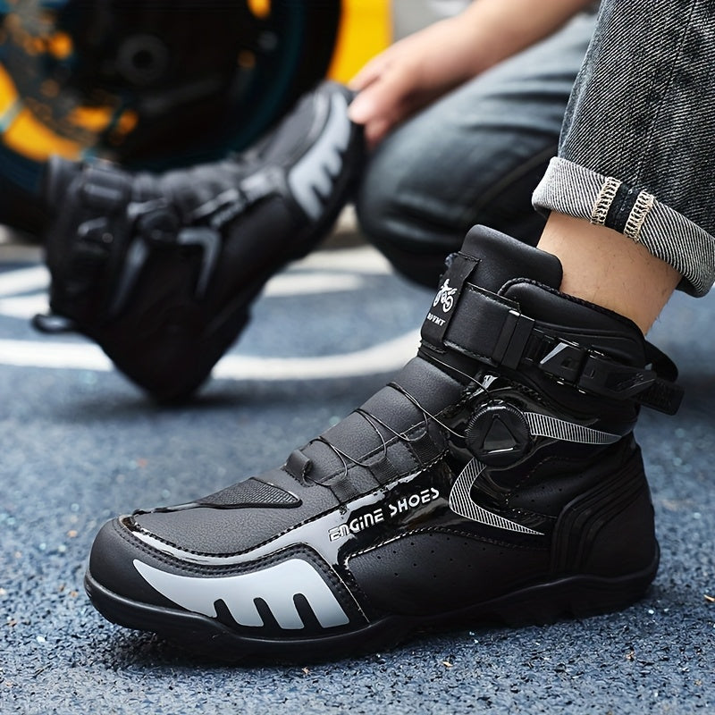 Women's Short Leather Boots All-Season Pull-On Casual Motorcycle Shoes
