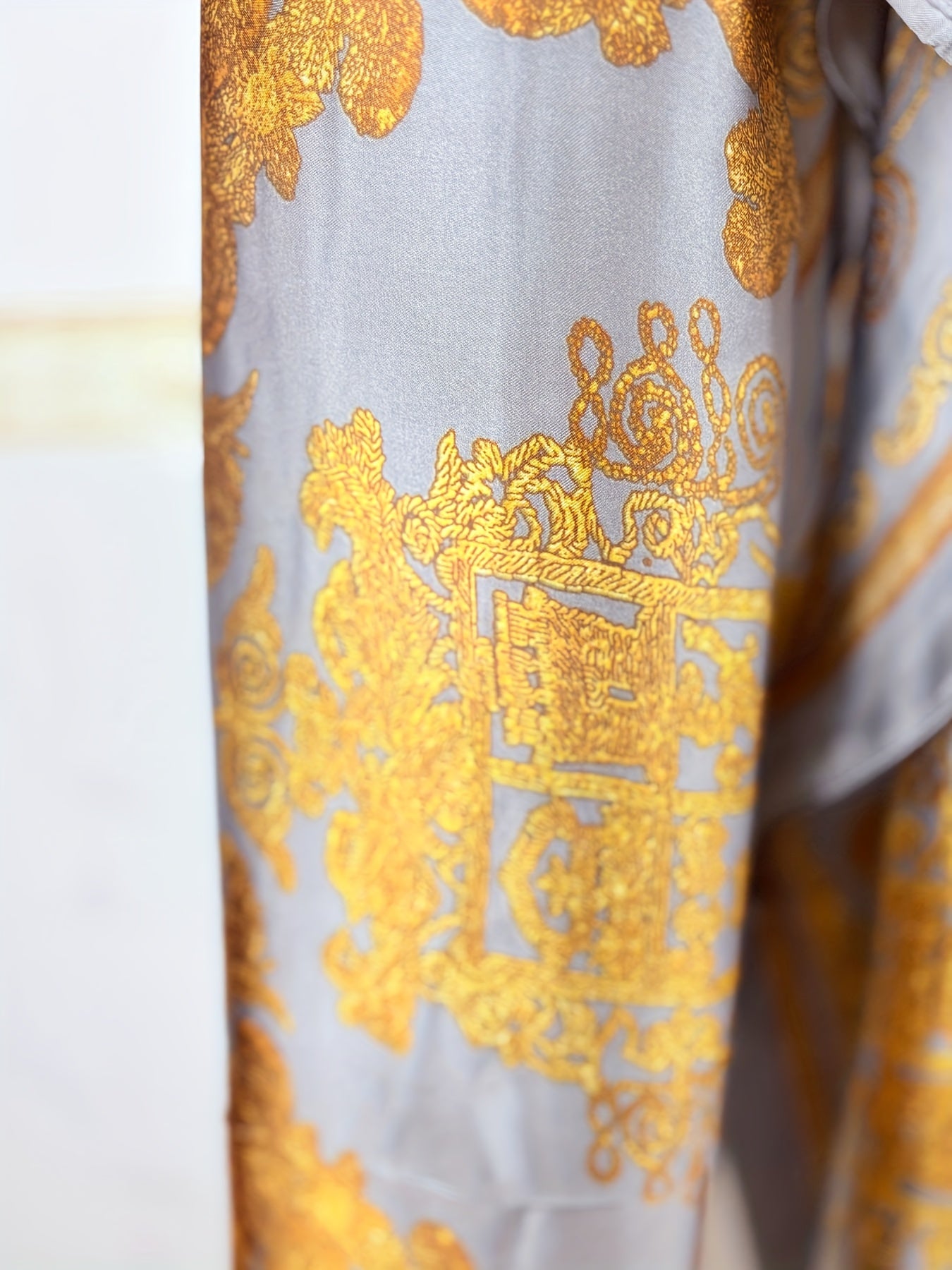 Блузка женская больших размеров с цветочным принтом из полиэстера, с пышными рукавами и свободным кроем, повседневный топ