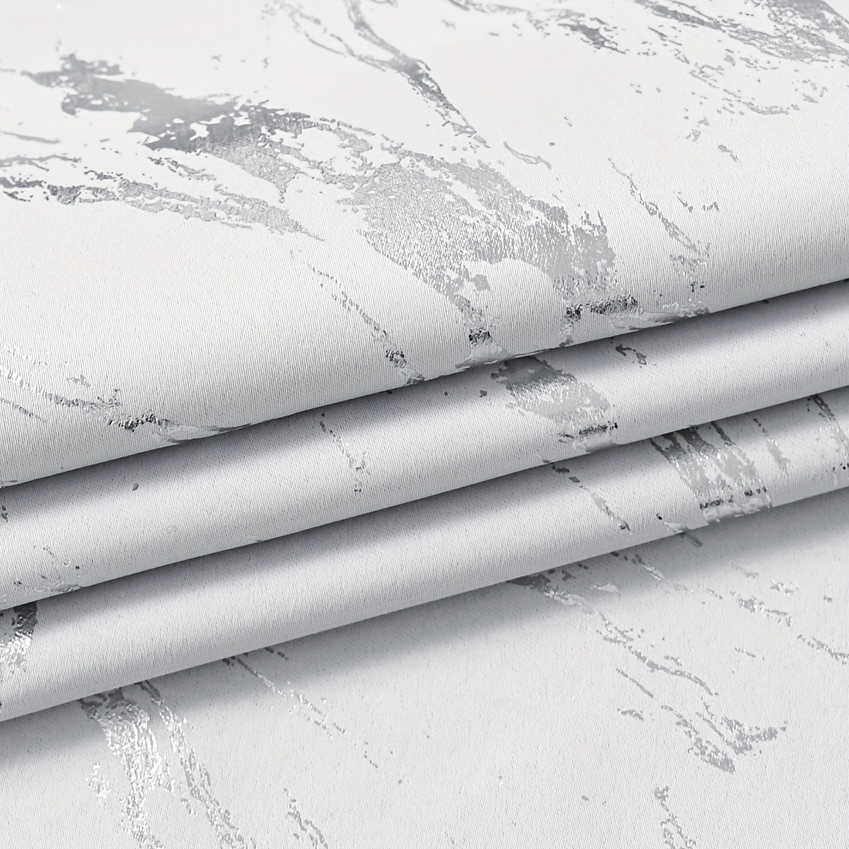 Blackout Curtains Set of 2 Modern Marble Pattern UV Protection Polyester for Living Room Bedroom