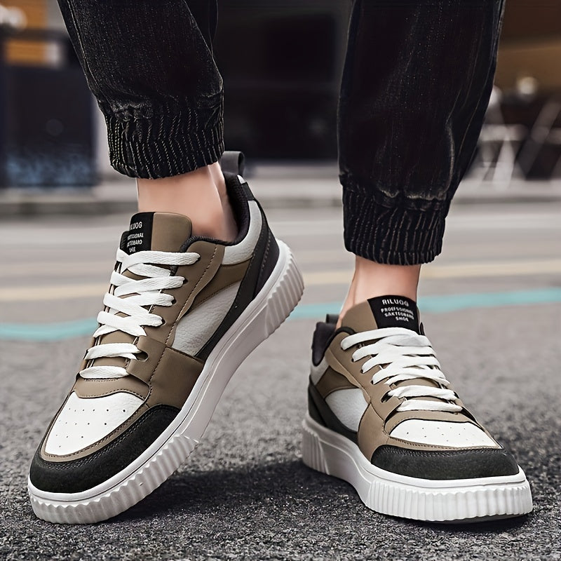 Erkaklar uchun zamonaviy rangli blokli skeyt poyabzallari, ochiq havoda faoliyatlar uchun ideal.