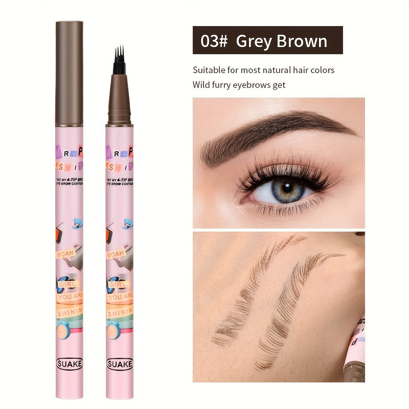 Lápiz de cejas impermeable para mujer 0.6mm marrón rosa punta fina duradera