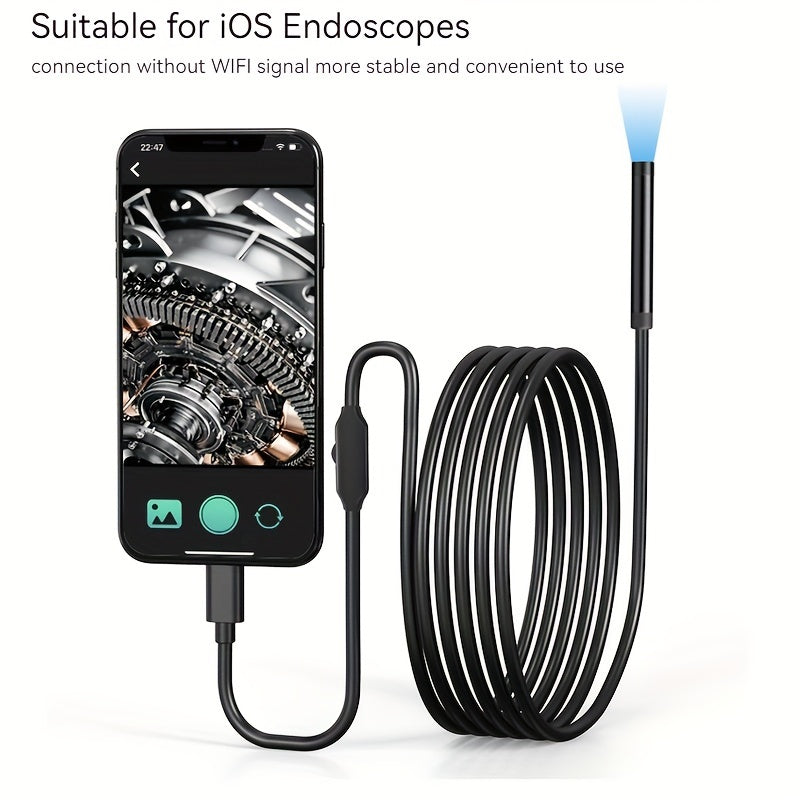 Industrial Endoscope Camera 5.5mm 1080P HD USB iOS Bendable Probe Micro Camera