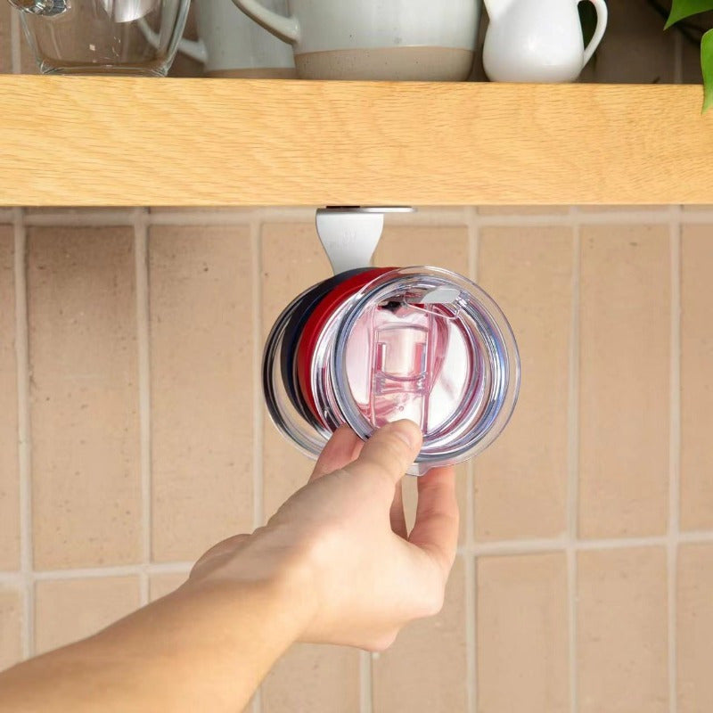 Wall-Mounted Kitchen Water Bottle Cap Rack No Holes Storage Organizer
