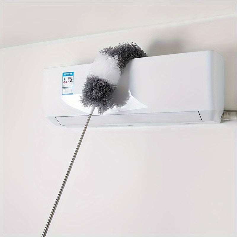 Electrostatic Duster with Extendable Pole and Washable Head for High Surfaces Furniture and Car Cleaning