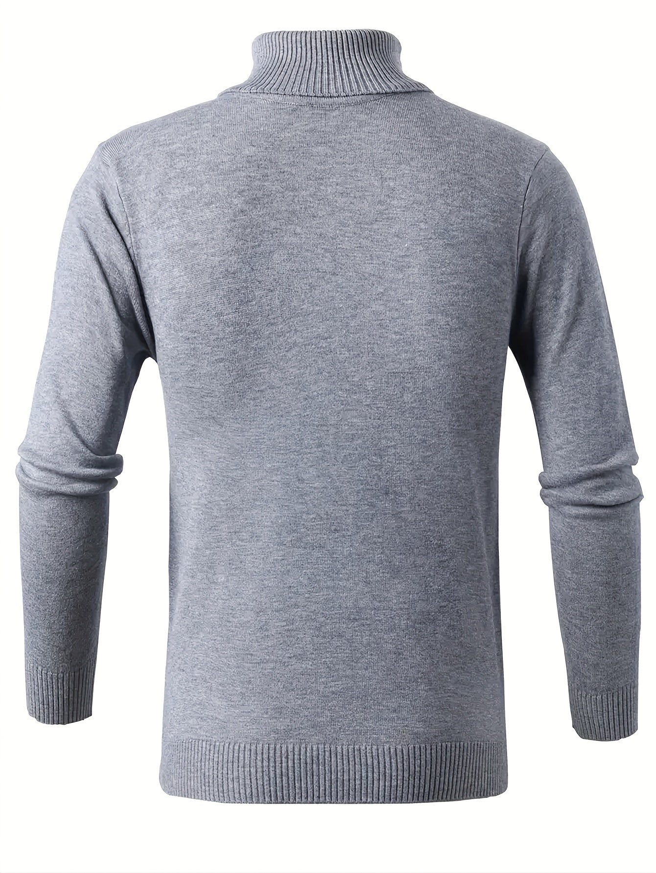 Suéter de cuello alto de color sólido para hombre, jersey de punto, estilo casual cálido para otoño e invierno