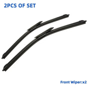 2-Pack Front Wiper Blades Set for SUV, 58.42cm and 45.72cm Replacement Windscreen Wipers