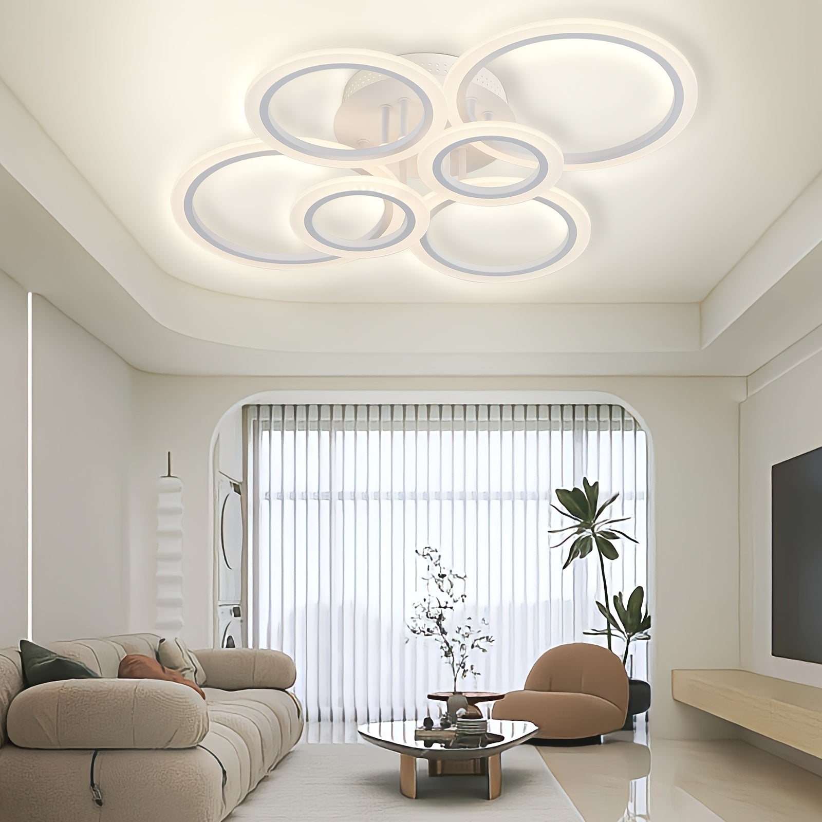 Flush Mount LED Ceiling Light with Remote Control for Low Ceilings in Living Rooms Bedrooms Kitchens