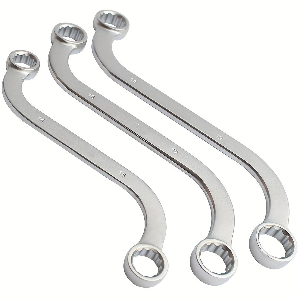 Juego de 5 llaves de apriete de doble cabeza en forma de S, 10-19mm, herramienta de reparación de automóviles