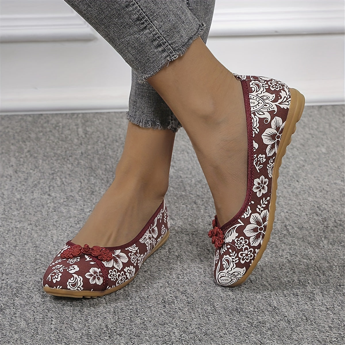 Women's Casual Flat Shoes Floral Pattern Breathable Soft Insole