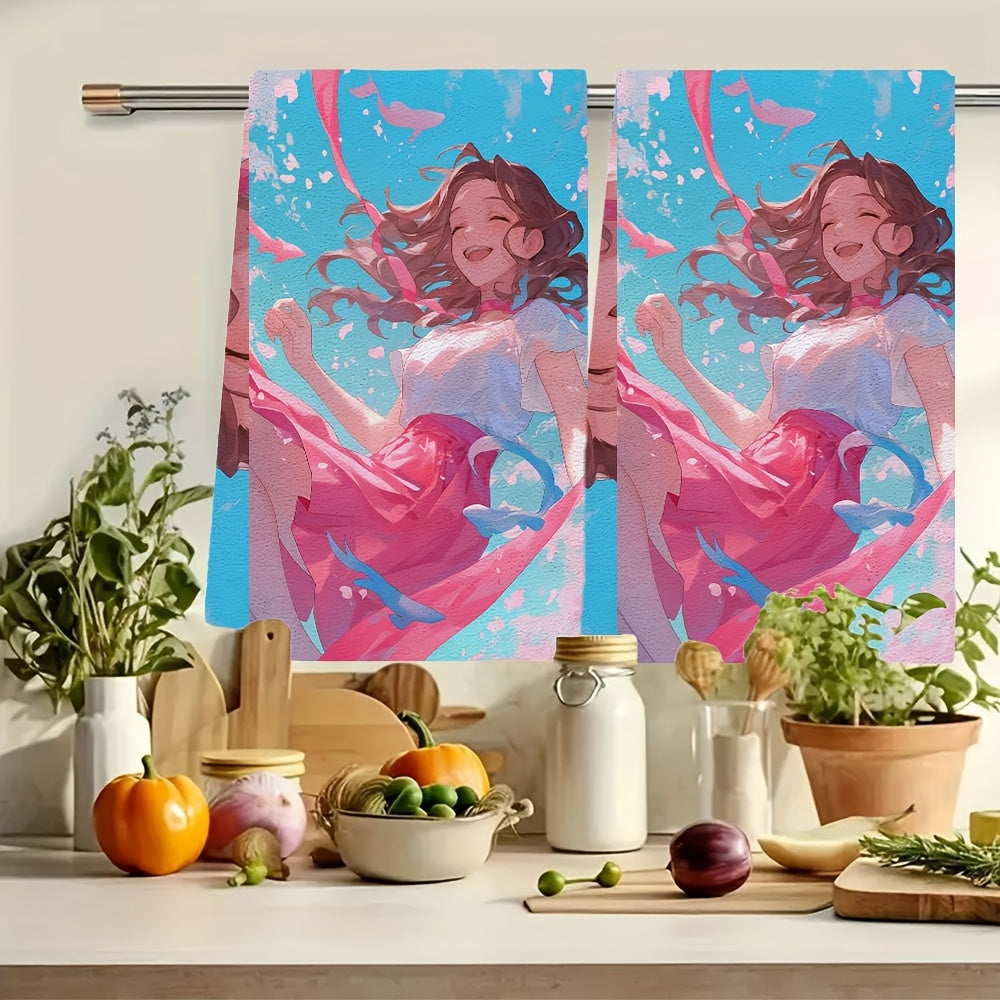 Набор из 2 кухонных полотенец: ультрамягкие и высокоабсорбирующие, идеально подходят для праздничного декора, машинная стирка, 16x24 дюйма - Ты приносишь радость в мой мир