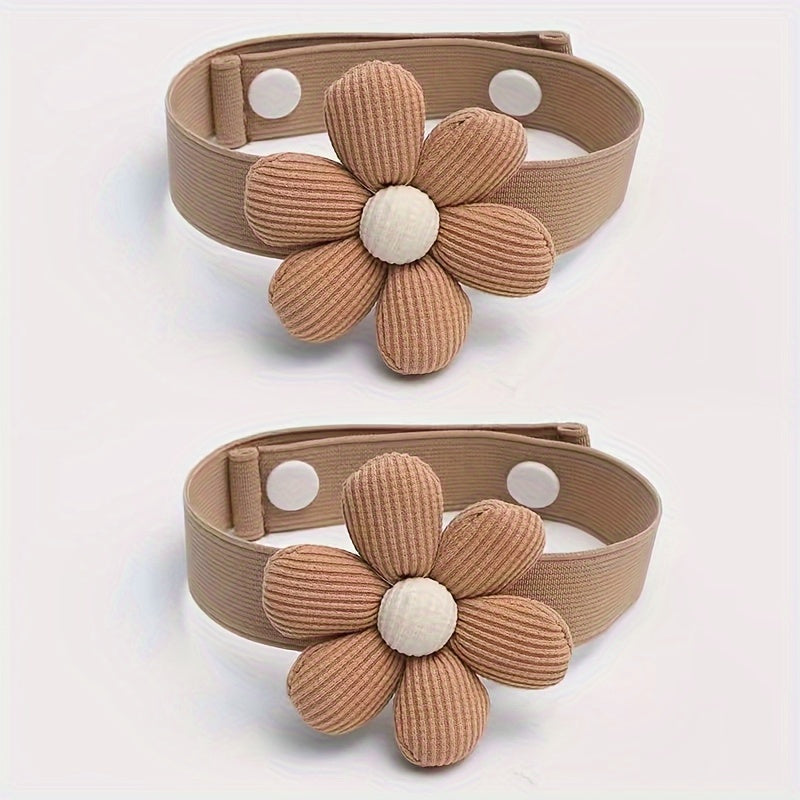 Sheer Curtain Holdbacks Set of 2 with Flower Design for Home Decor