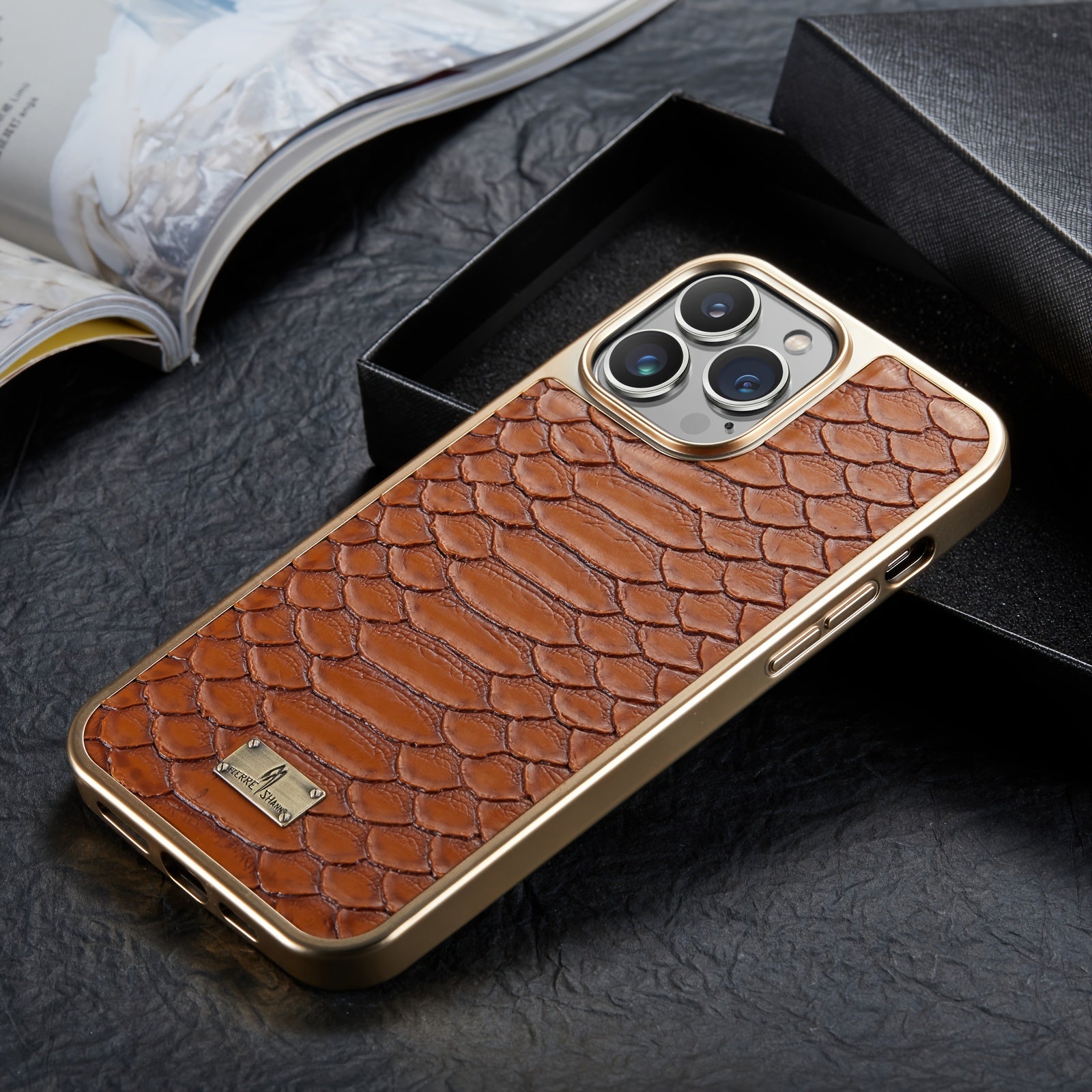 Faux Leather Retro Phone Case for iPhone 11-15 with 360° Anti-Fall Protection and Air Cushion Design