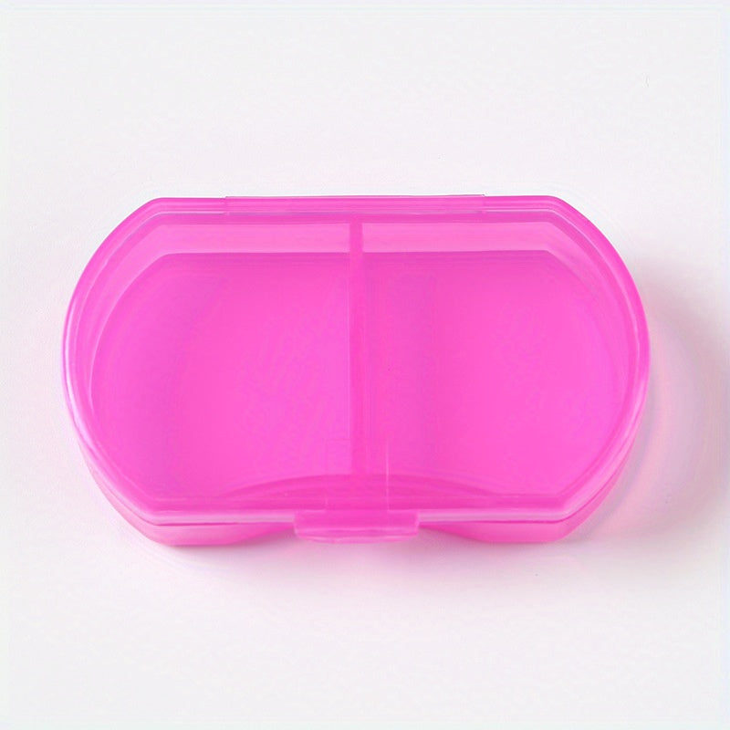 Unisex Plastic Pill Box 2-Grid Portable Waterproof Storage Container