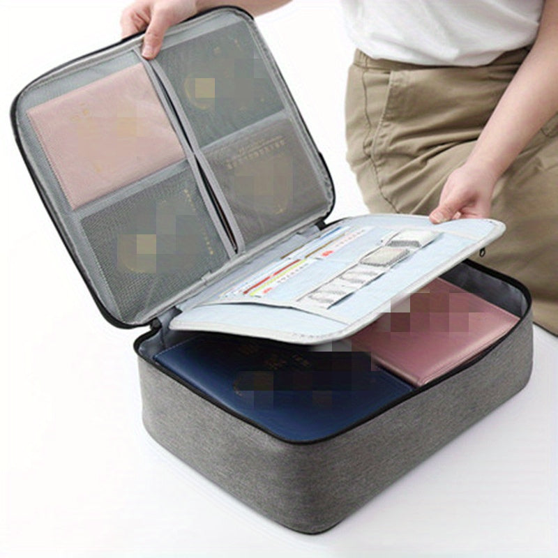 Polyester Document Organizer Bag with Large Capacity for Passports and Business Cards