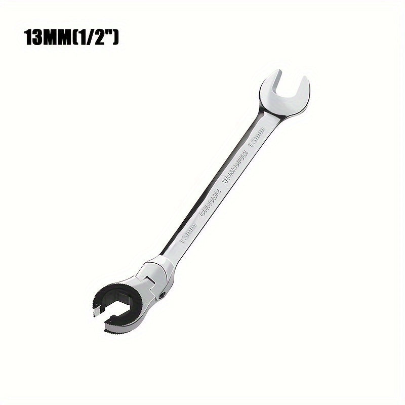Heavy-Duty 72-Tooth Metric Ratchet Wrench Adjustable Head Metal Pipe Forkpipe Tool