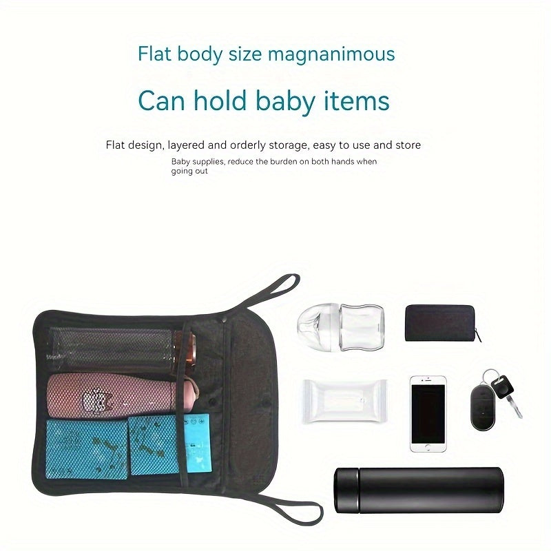 Bolsa organizadora para cochecito con bolsa de almacenamiento de malla de doble capa