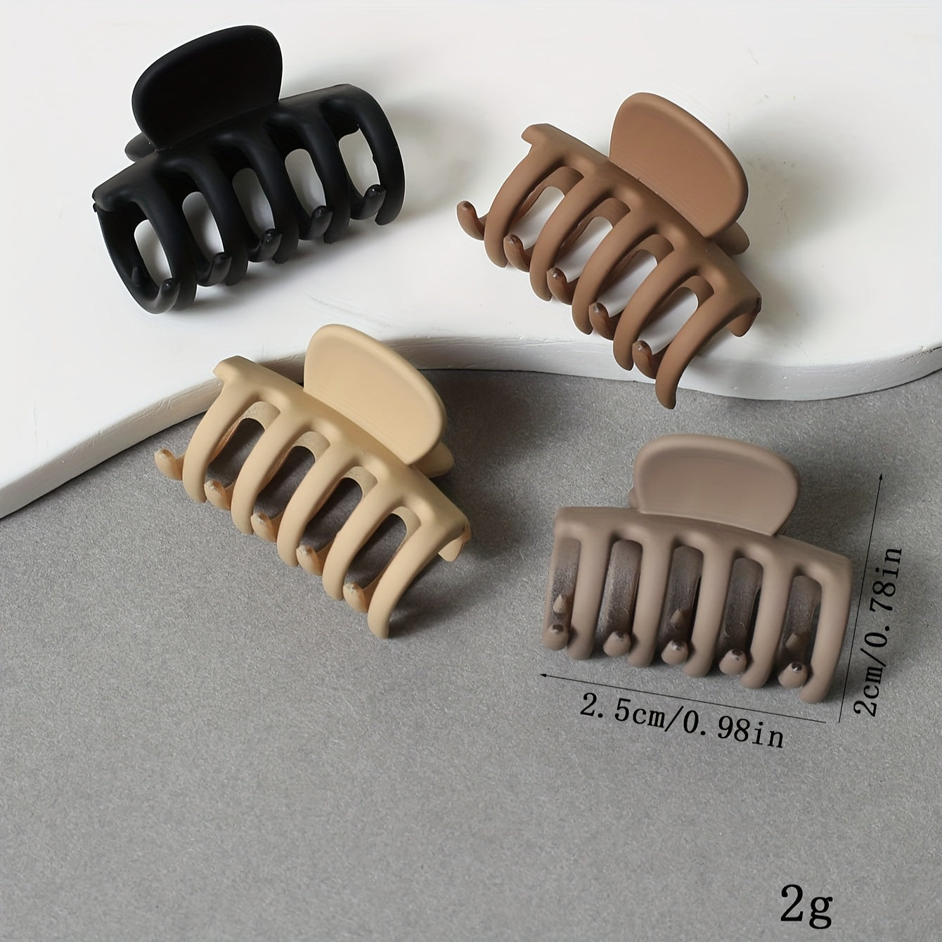 20pcs Coffee Color Heart Shaped Hair Clips for Women Small Plastic Hair Accessories