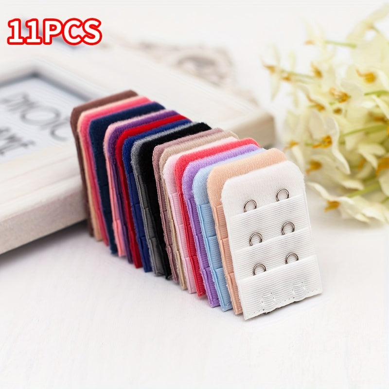 Women’s Bra Extenders 3.2cm Elastic Polyester with Metal Hooks 11 Pieces