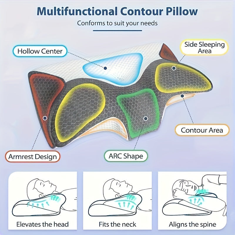 Memory Foam Pillow Queen Size Contour Pillow for Neck Shoulder Pain Ergonomic Support