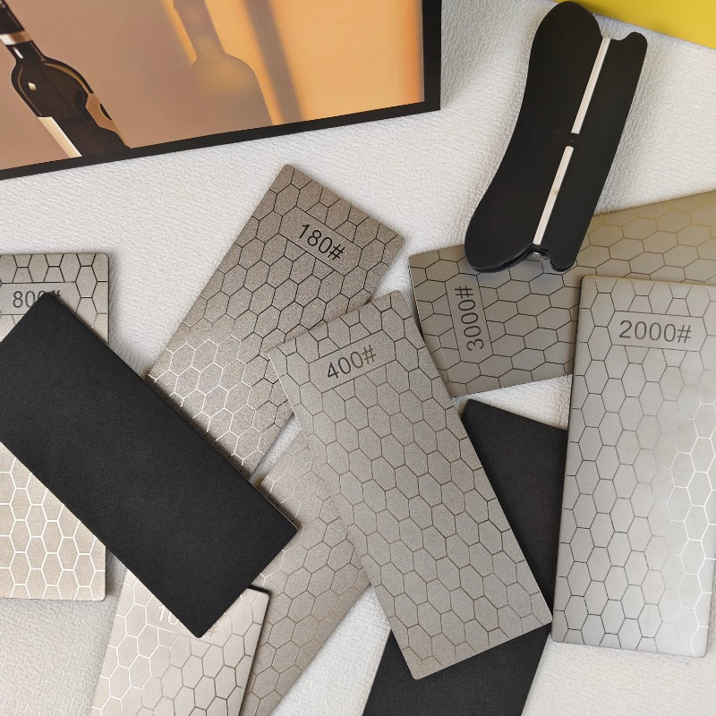 9pcs Honeycomb Diamond Grinding Pads for Knife and Scissor Sharpening Non-slip Base