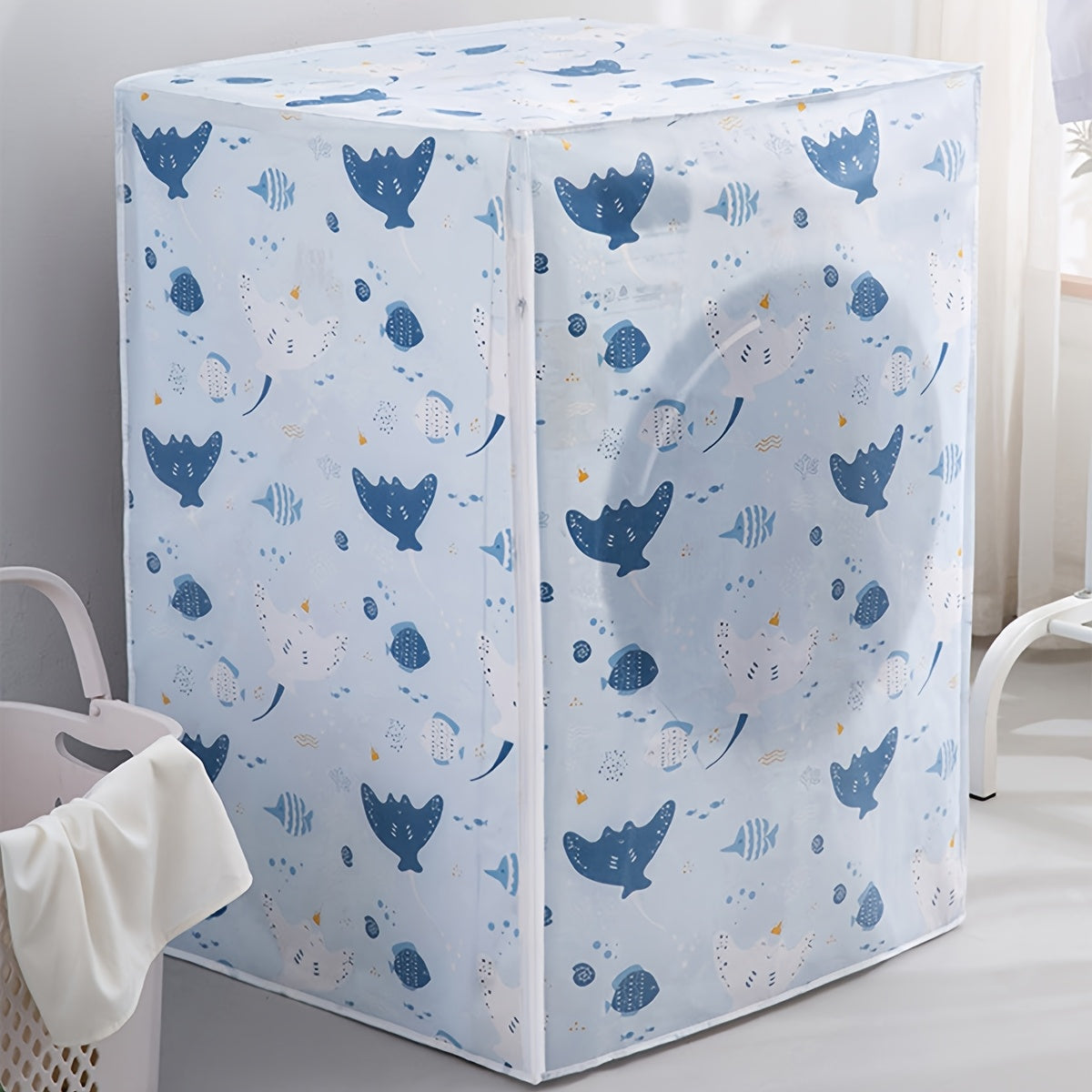 Waterproof PE Drum Washing Machine Cover with Printing Sunlight Protection