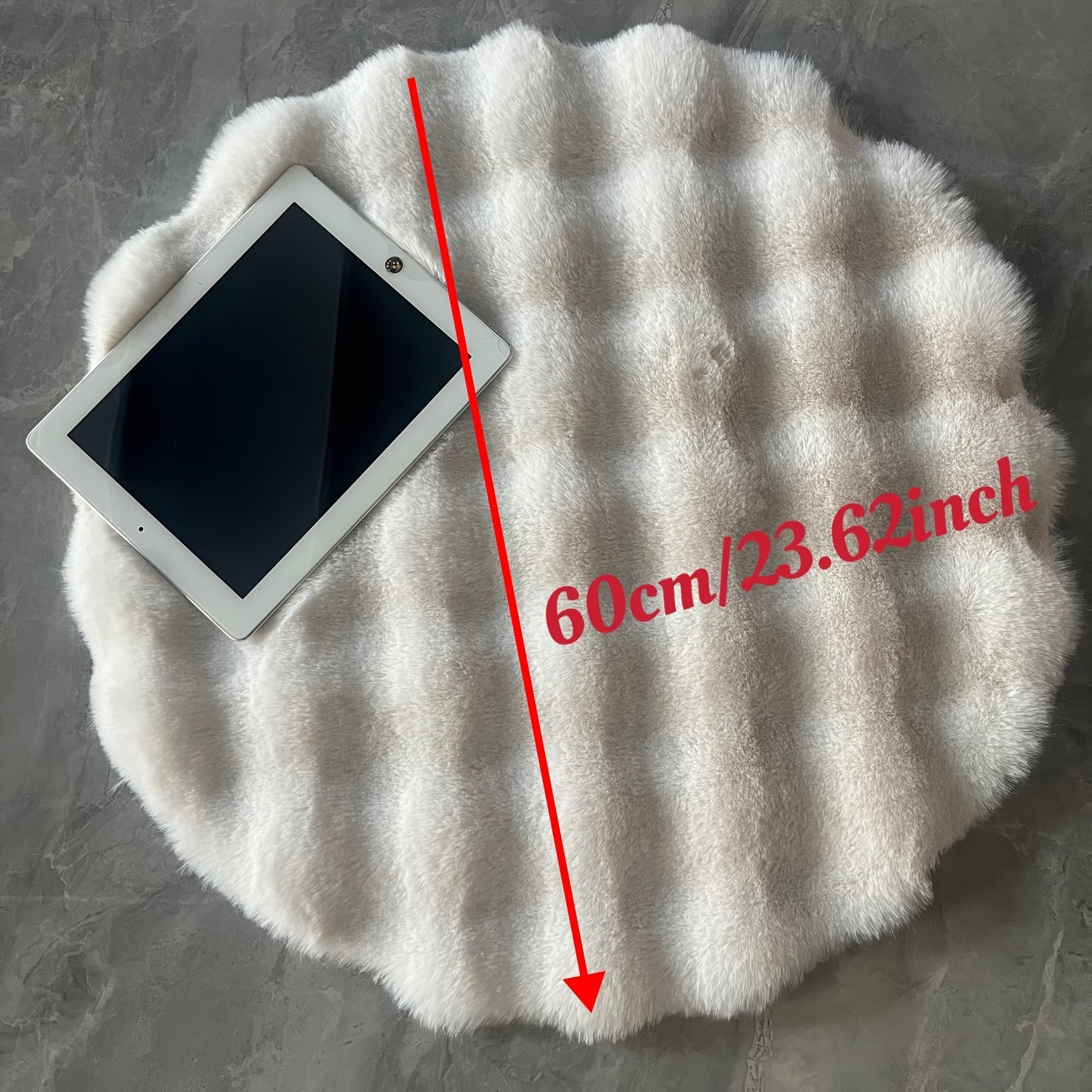 Alfombra redonda de peluche con pelo sintético, de pelo corto y suave, lavable a máquina, decoración para dormitorio