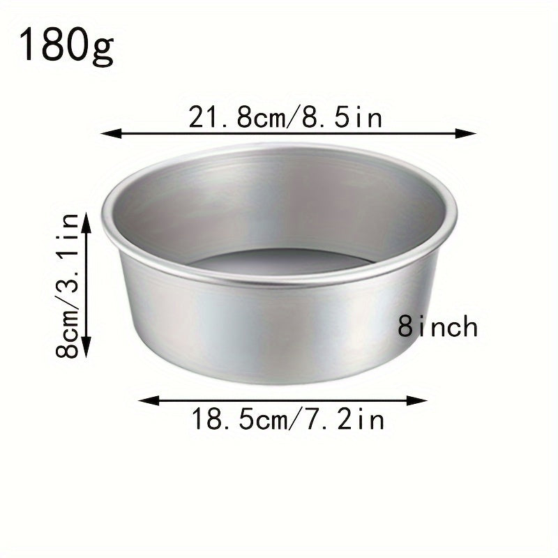 8-Inch Round Oven Cake Mold with Solid Bottom Anodized Aluminum for Chiffon Cakes