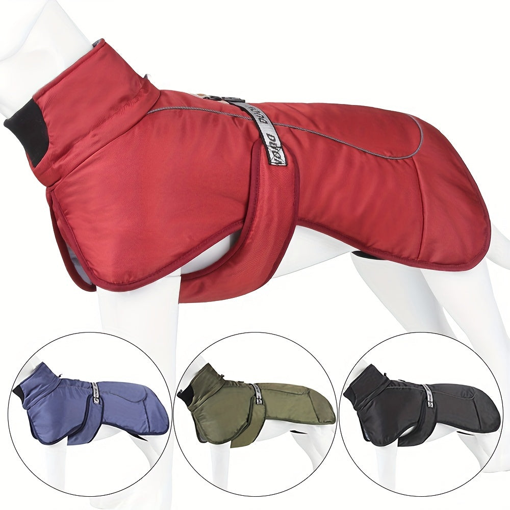 Waterproof Windproof Dog Jacket with Fleece Lining for Small to Large Breeds