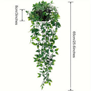 Artificial Hanging Plants Fake Potted Greenery Eucalyptus Pothos Ivy for Home Garden Decor