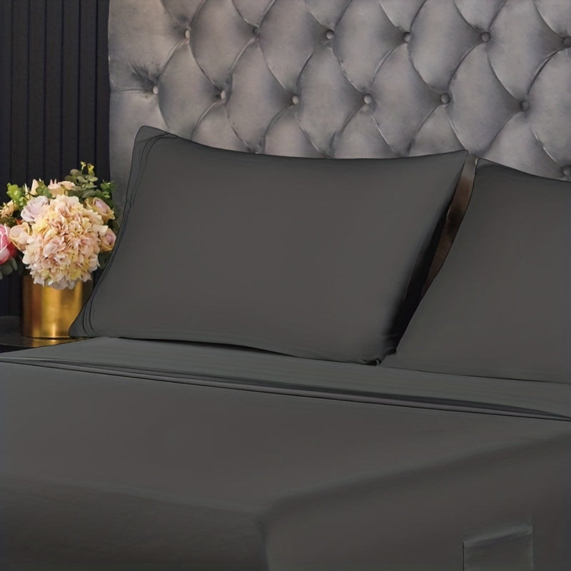 Cooling Bedding Set for Hot Sleepers 3/4 Piece Sheets Pillowcases Dark Grey Queen King Twin Full California King