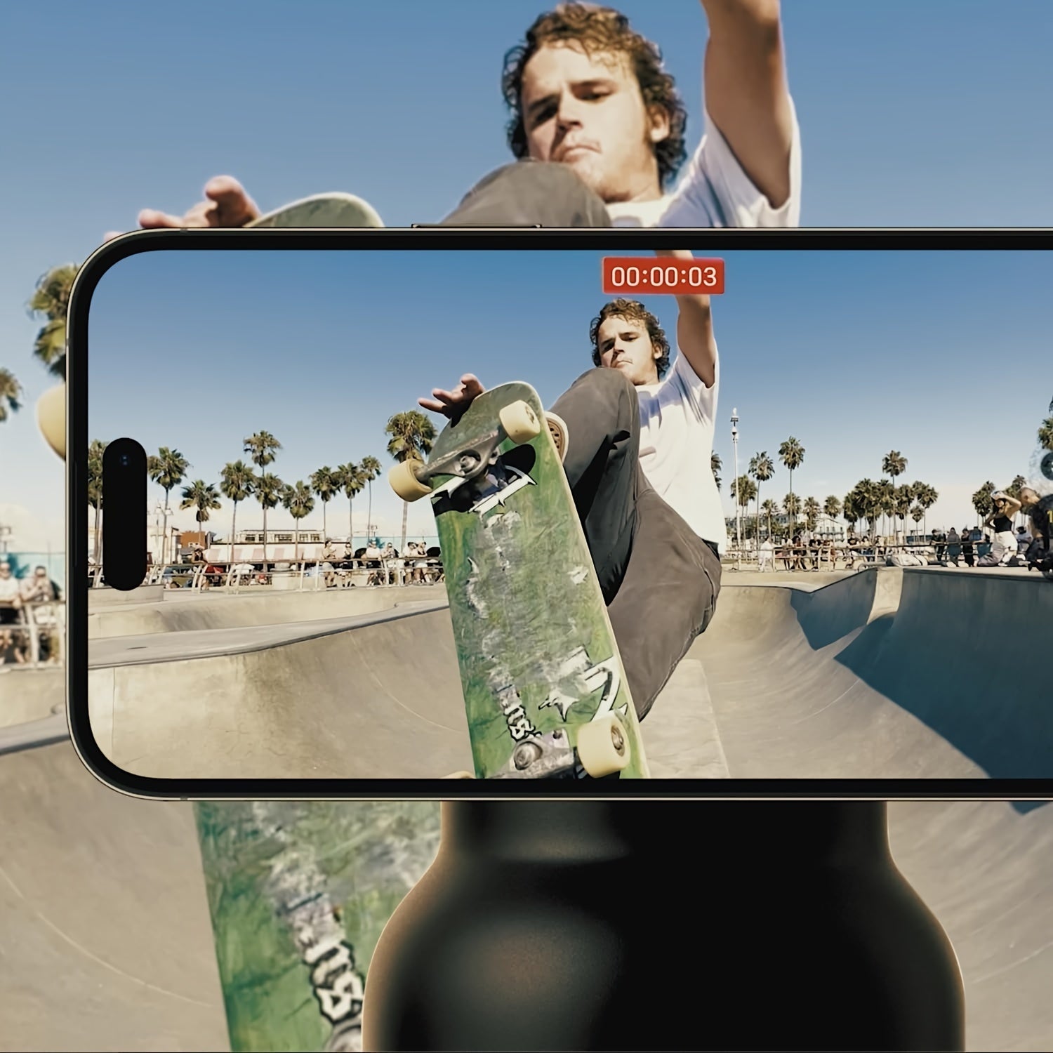 24oz Insulated Stainless Steel Water Bottle with Phone Holder and Magnetic Mount