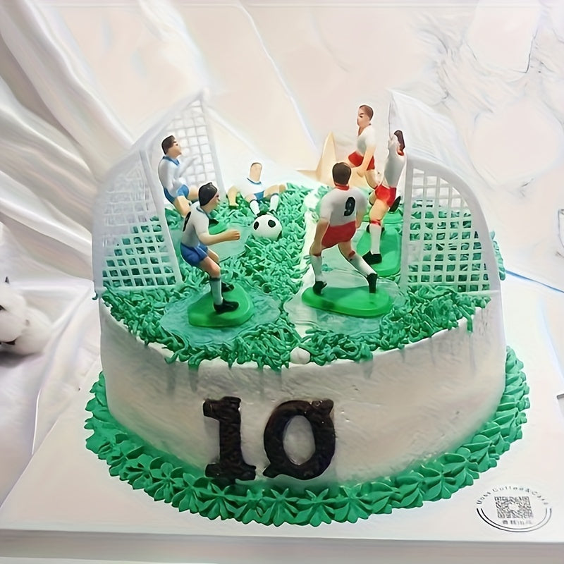 9-Piece Football Team Cake Topper Set for Birthday Parties and Winter Celebrations