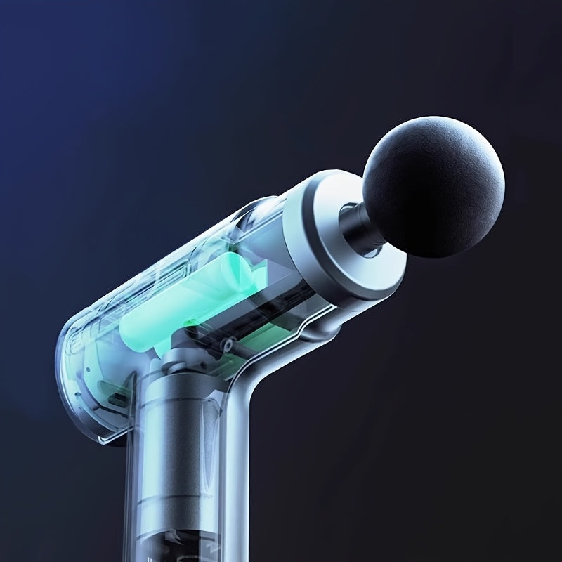 Masajeador eléctrico de fascia con 4 cabezales reemplazables, compacto y ligero para relajación post-ejercicio