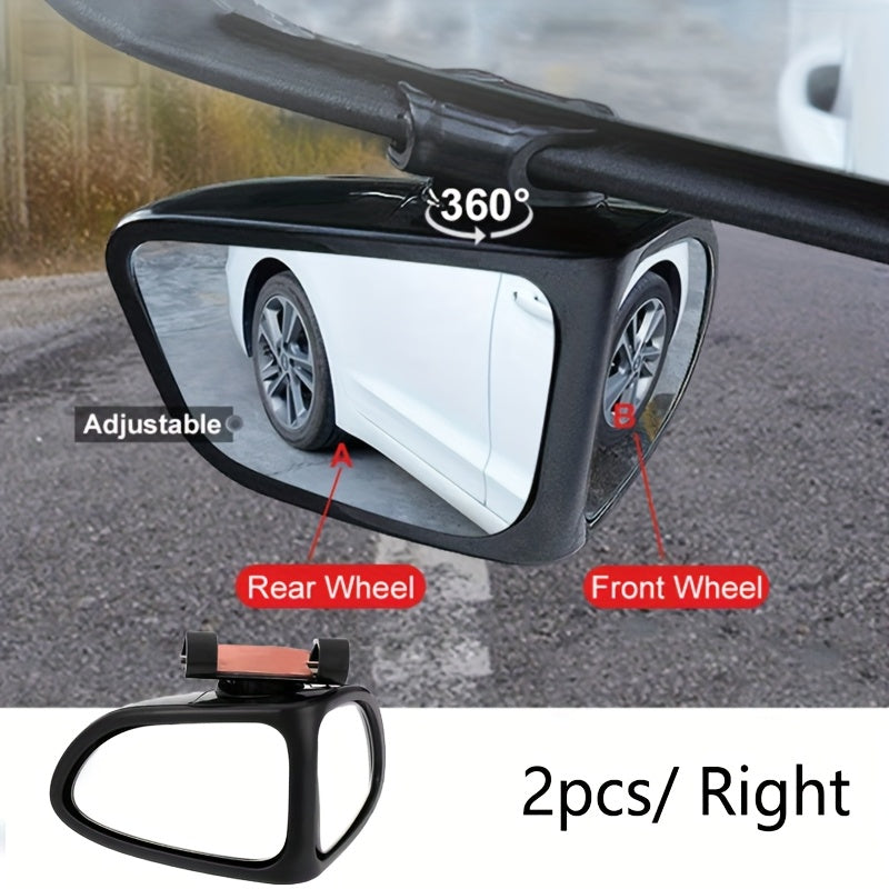 2 Oval Blind Spot Mirrors for Cars Wide View Rotatable Flat Lenses
