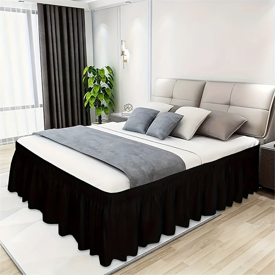 Yashik uchun qora rufflesli tikanli toʻqima yostiq qopqogʻi, yotoqxona va mehmonxona uchun elastik qopqoq
