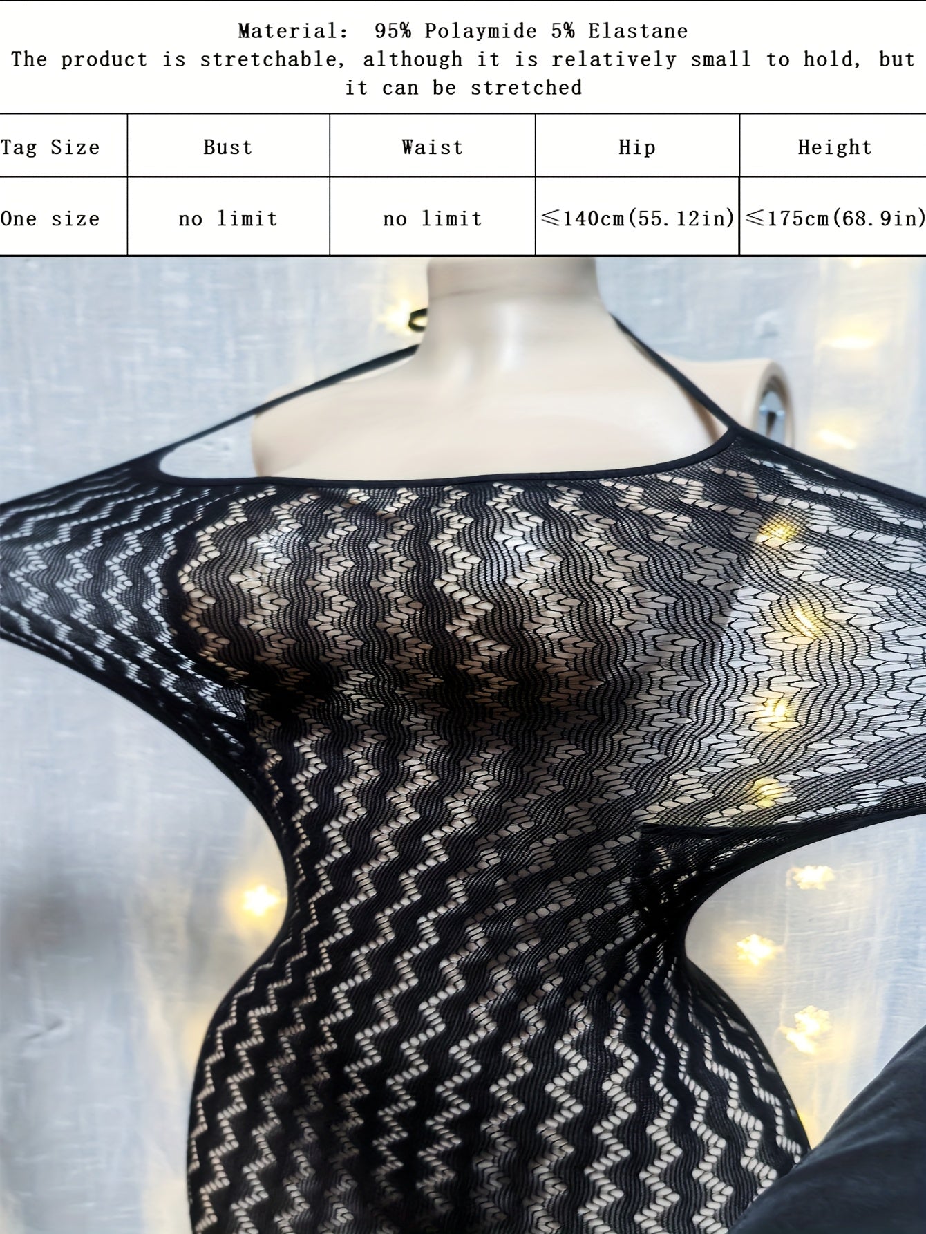 Plus Size Sheer Bodycon Mini Dress Nylon Elastane Cut-Out Black